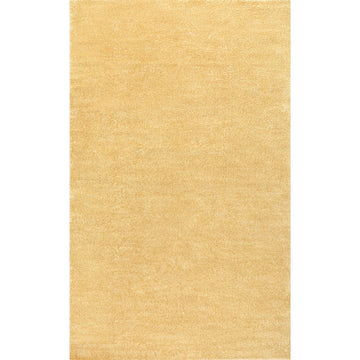 Haze Solid Low-pile Area Rug Mustard